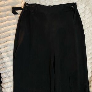 Black High-waisted Palazzo pants with waist detail